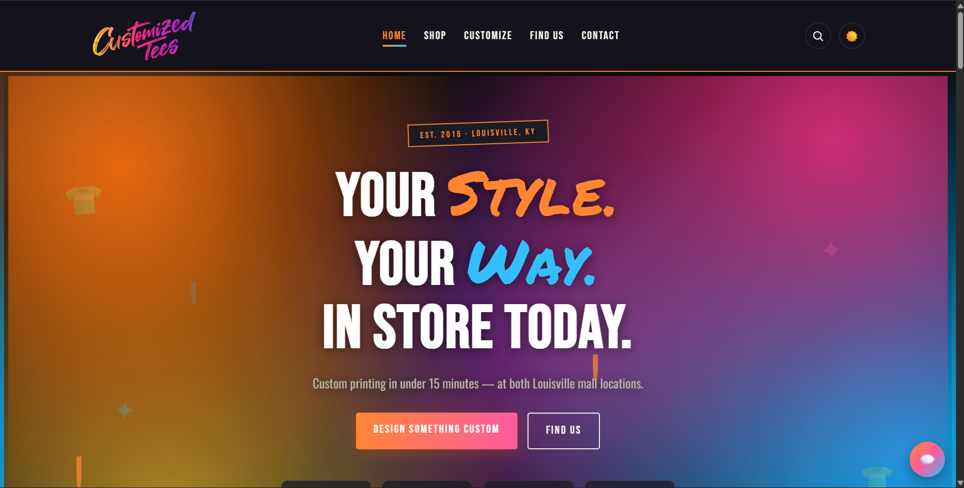 Customized Teez homepage